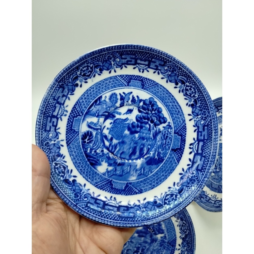 Set Of 4 Willow Royal Venton Ware 6" Saucers John Steventon England - Picture 9 of 10